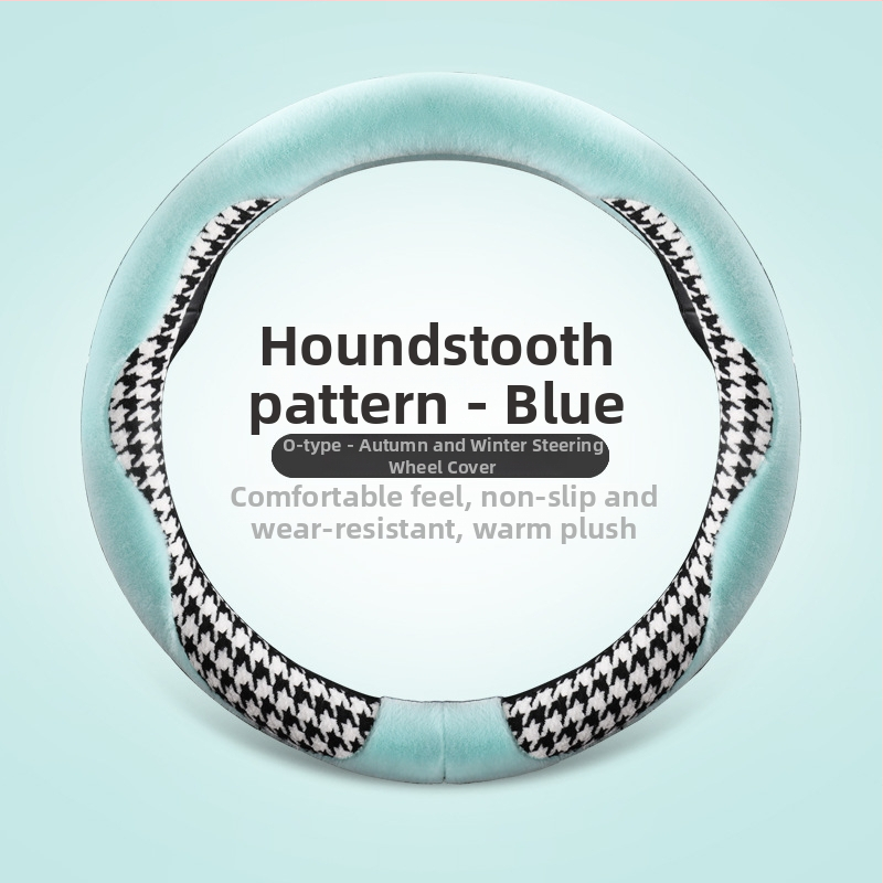 Autó kormánykerék fedél mesterséges plüssből, istennő-stílus, téli használatra, univerzális illeszkedés, teljes lefedettségű telepítés