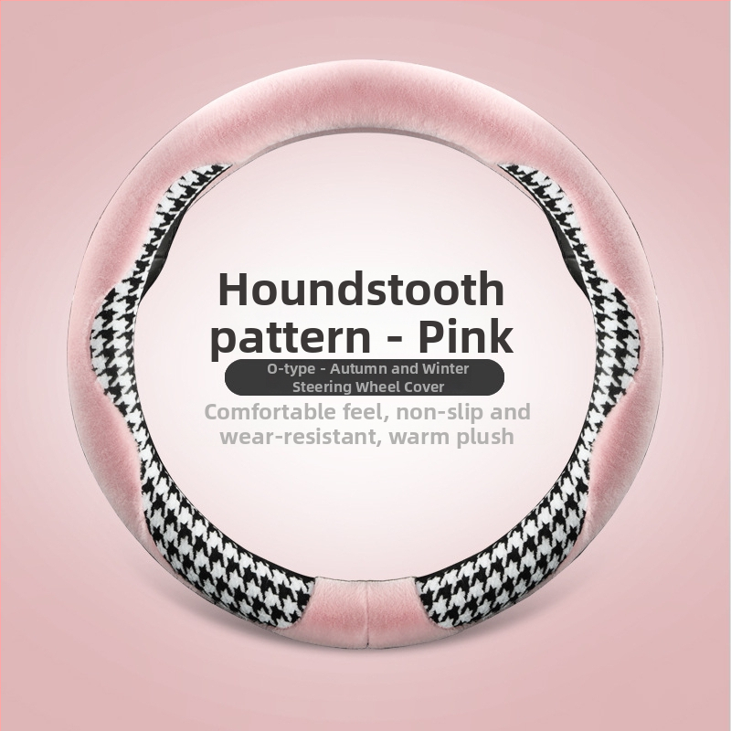 Autó kormánykerék fedél mesterséges plüssből, istennő-stílus, téli használatra, univerzális illeszkedés, teljes lefedettségű telepítés