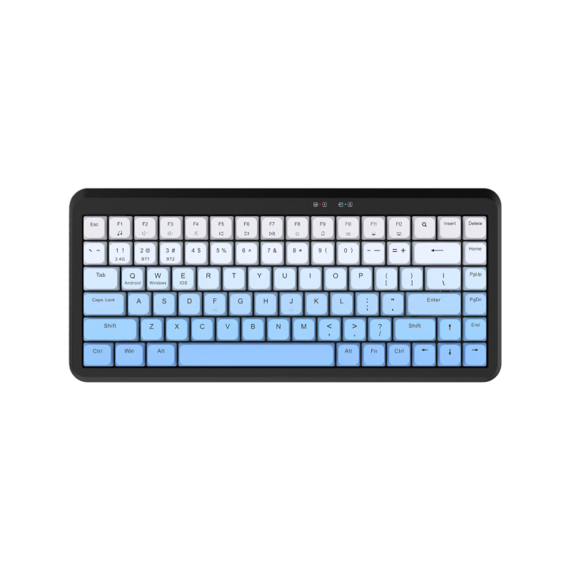 84-tlačidlová membránová klávesnica, duálny režim 2.4G bezdrôtové/USB káblové pripojenie, ABS telo, dizajn bez osi