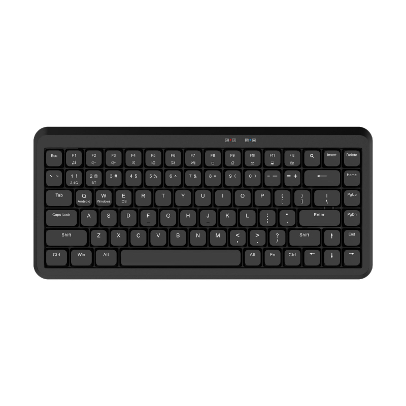 84-tlačidlová membránová klávesnica, duálny režim 2.4G bezdrôtové/USB káblové pripojenie, ABS telo, dizajn bez osi
