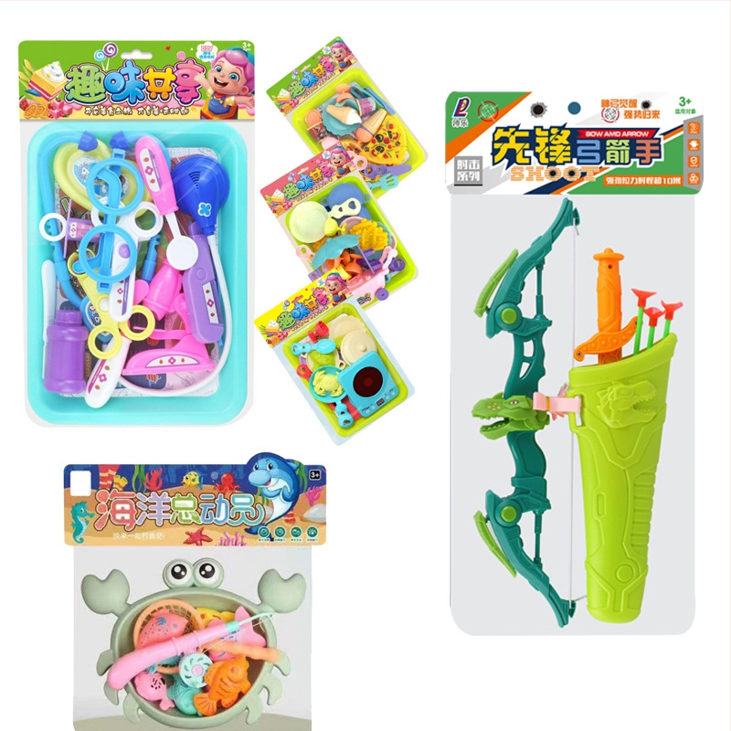 Szimulált konyhai játék - műanyag, tasakos csomagolásban, 4-6 éves gyermekeknek, családi játékszett