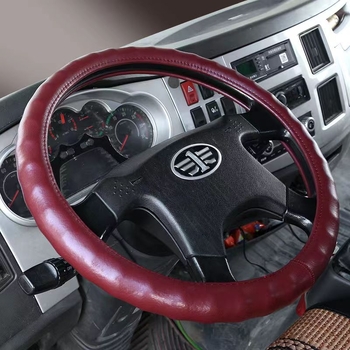 Valódi bőr kormányhuzat kamionok és buszok számára – univerzális illeszkedés, egész éves használat, egyszerű stílus