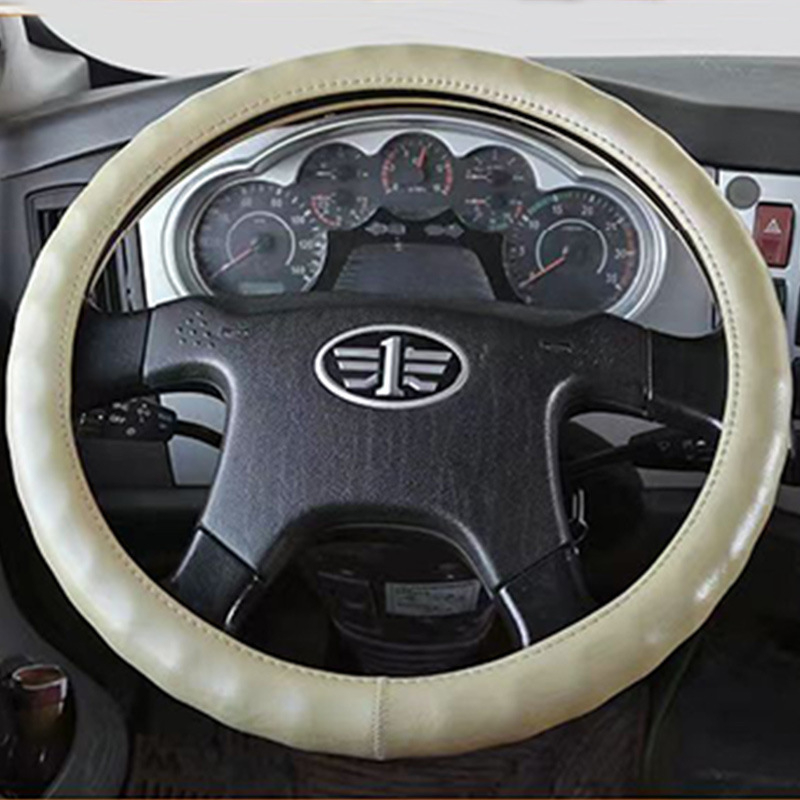 Valódi bőr kormányhuzat kamionok és buszok számára – univerzális illeszkedés, egész éves használat, egyszerű stílus