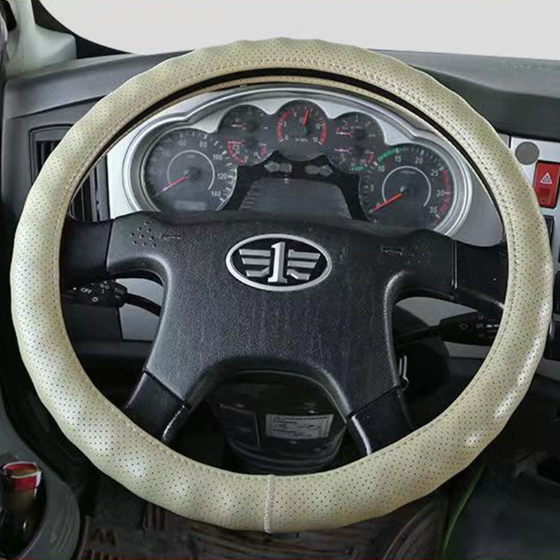 Valódi bőr kormányhuzat kamionok és buszok számára – univerzális illeszkedés, egész éves használat, egyszerű stílus