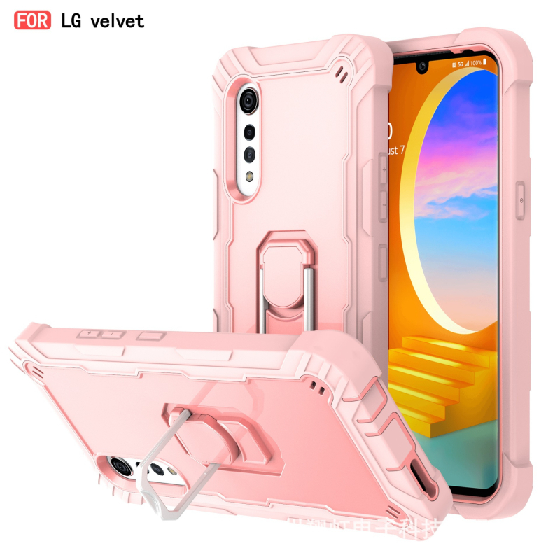 Silikónový kryt pre LG Velvet/Velvet 5G, odolný voči nárazu, s vstavaným kovovým držiakom a odvodom tepla