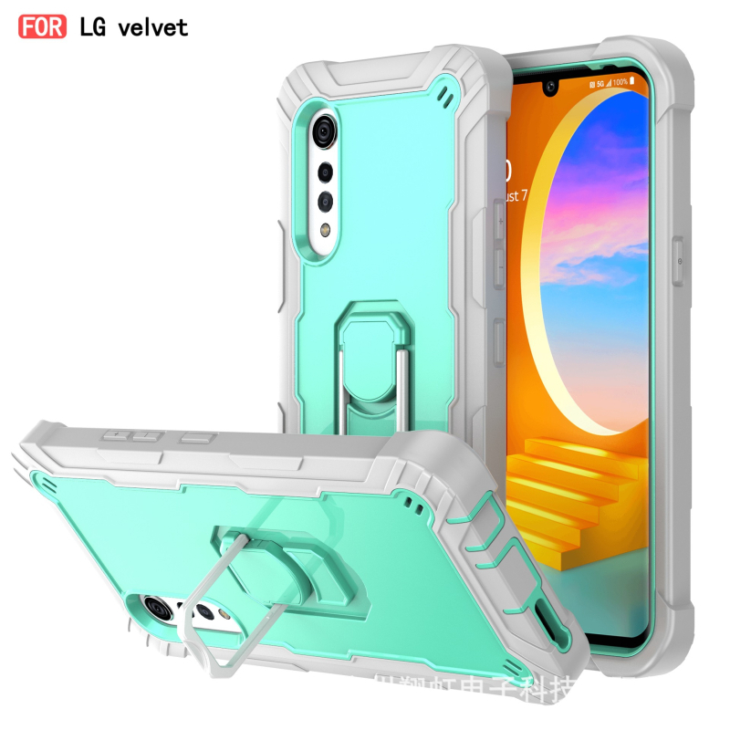 Silikónový kryt pre LG Velvet/Velvet 5G, odolný voči nárazu, s vstavaným kovovým držiakom a odvodom tepla