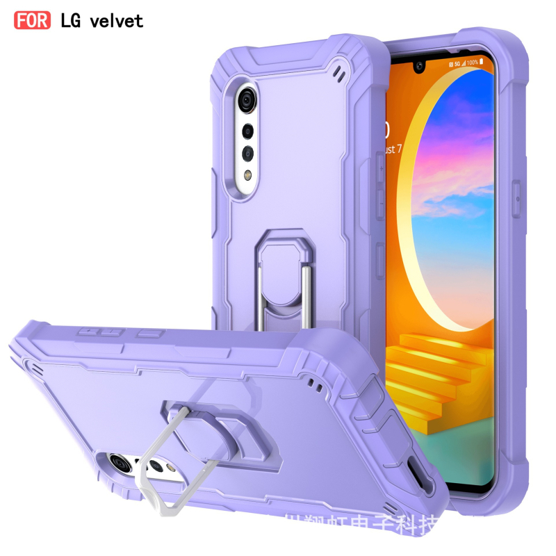 Silikónový kryt pre LG Velvet/Velvet 5G, odolný voči nárazu, s vstavaným kovovým držiakom a odvodom tepla