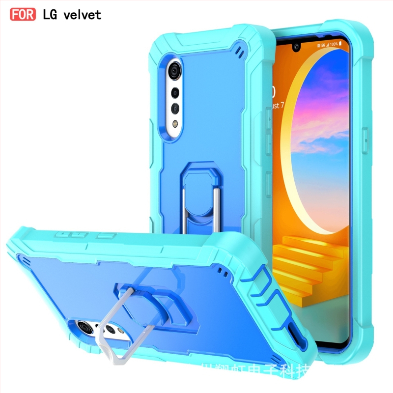 Silikónový kryt pre LG Velvet/Velvet 5G, odolný voči nárazu, s vstavaným kovovým držiakom a odvodom tepla