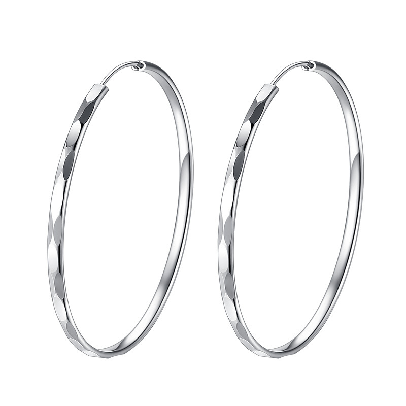 Romantic Legends ezüst fülbevalók – kör alakú karikák, Net Red Wind stílus, nők számára