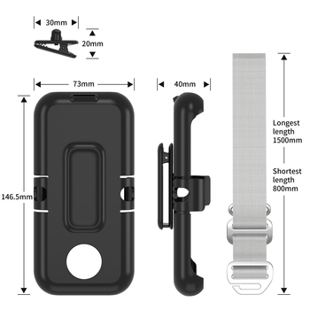 AML Apple Vision Pro kaitseümbris Power Back Clip-iga, peakaela rihma klipsu ja diagonaalse köiega