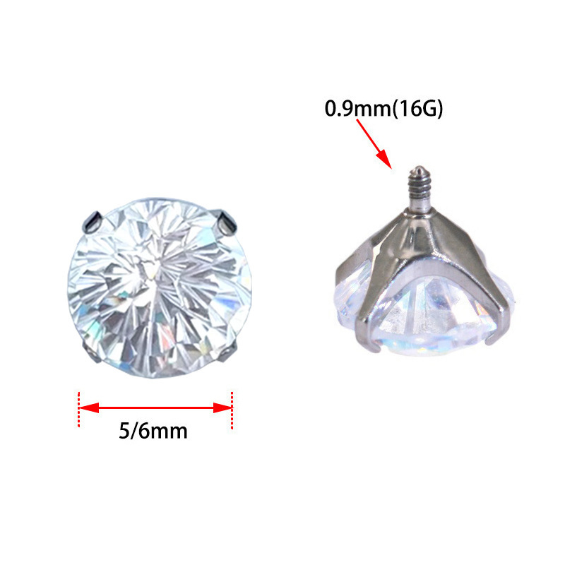 Geometriskas titāna auskari ar 7A Fireworks briljantu, G23 titāns, dimanta apdare, 925 sudraba auss stieņi