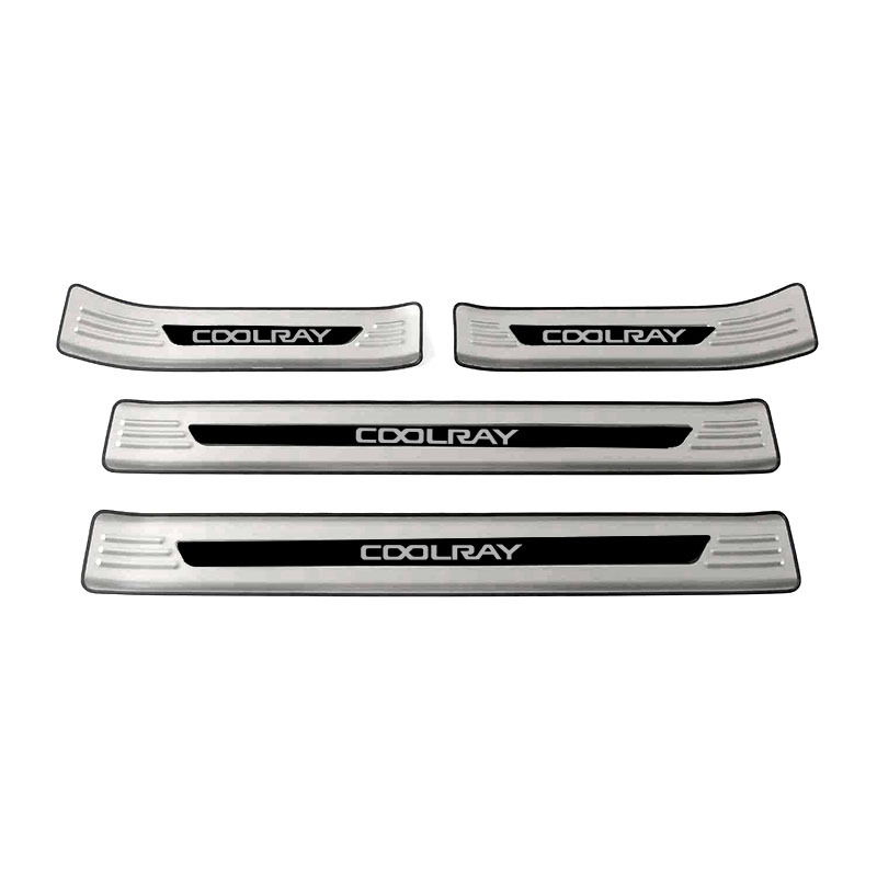 Geely Coolray ajtó küszöb szalag – rozsdamentes acél, védelem a csomagtartónál és a hátsó tetőfedél dekoratív elem, Brand First Domain