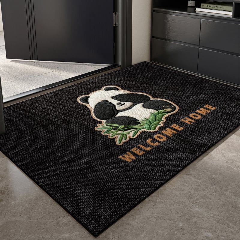 Covoraș de ușă din velur buclat, imprimeu cu animație, pătrat, lavabil, potrivit pentru holul de la intrare