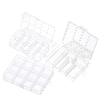 Átlátszó műanyag tároló doboz fix rekeszekkel, 6/10/12/24/28 rekesz, ékszerek rendezésére (fülbevalók, nyakláncok)