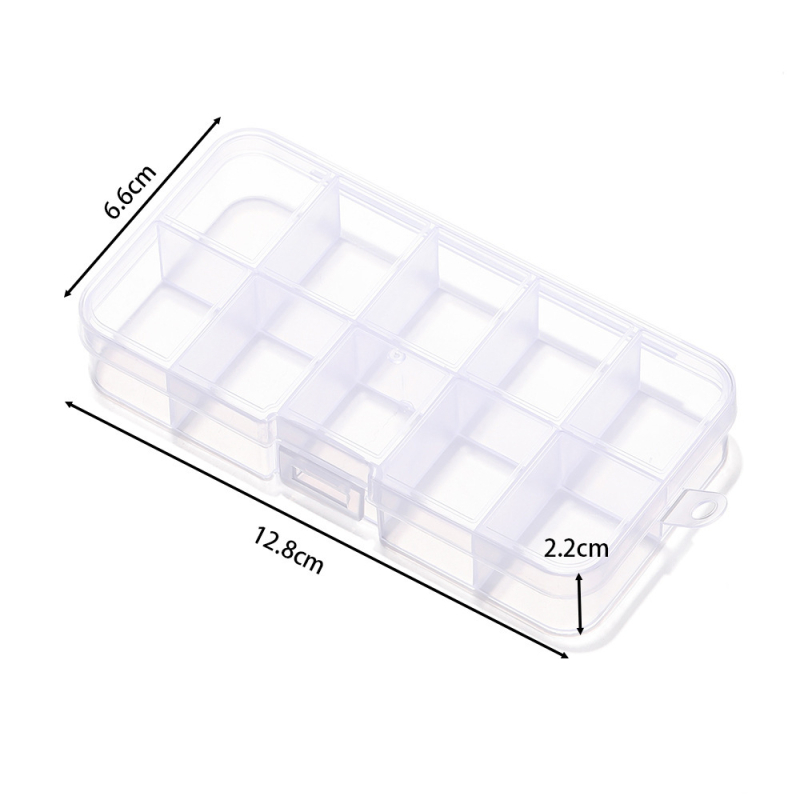 Átlátszó műanyag tároló doboz fix rekeszekkel, 6/10/12/24/28 rekesz, ékszerek rendezésére (fülbevalók, nyakláncok)