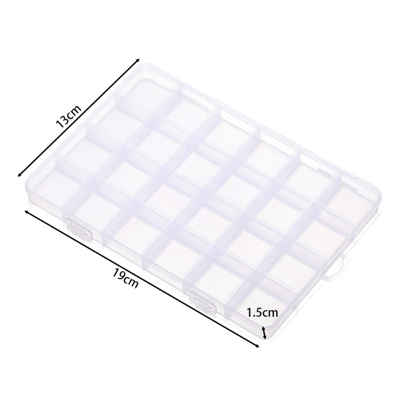 Átlátszó műanyag tároló doboz fix rekeszekkel, 6/10/12/24/28 rekesz, ékszerek rendezésére (fülbevalók, nyakláncok)