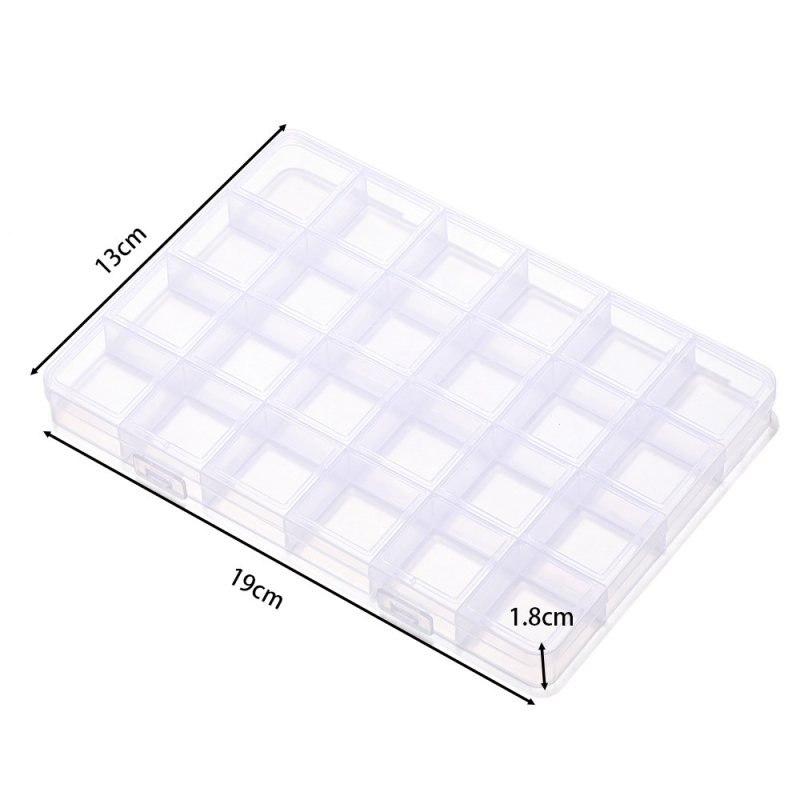 Átlátszó műanyag tároló doboz fix rekeszekkel, 6/10/12/24/28 rekesz, ékszerek rendezésére (fülbevalók, nyakláncok)
