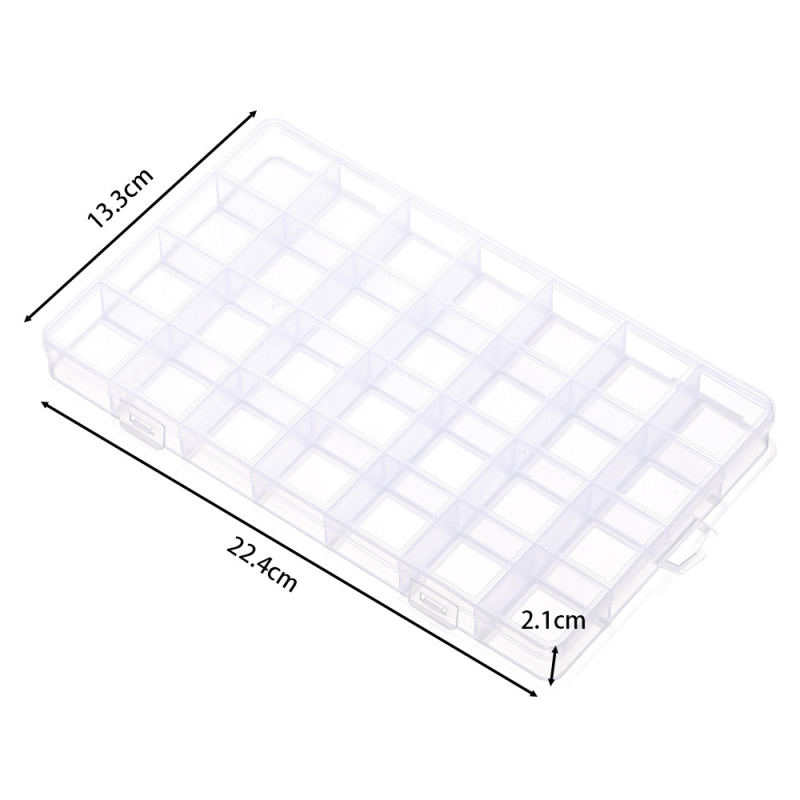 Átlátszó műanyag tároló doboz fix rekeszekkel, 6/10/12/24/28 rekesz, ékszerek rendezésére (fülbevalók, nyakláncok)