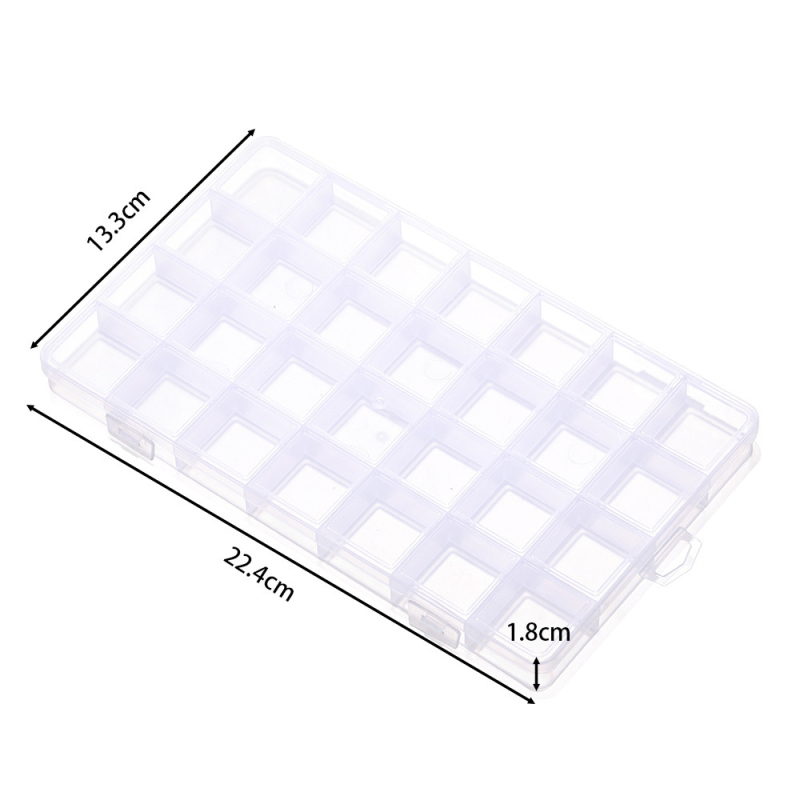 Átlátszó műanyag tároló doboz fix rekeszekkel, 6/10/12/24/28 rekesz, ékszerek rendezésére (fülbevalók, nyakláncok)