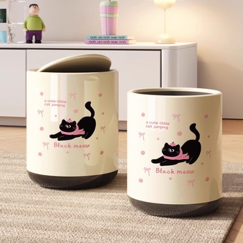 Dachshundo įkvėpta šiukšlių dėžė su svyrančiu dangteliu, dviejų sluoksnių cilindrinis dizainas, 12 L+ talpa namų naudojimui