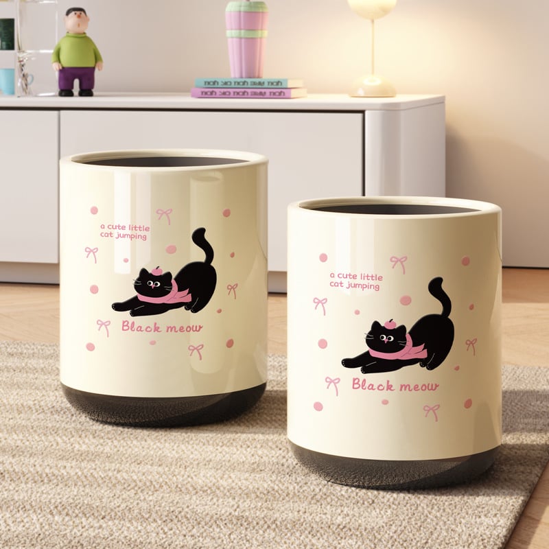 Dachshundo įkvėpta šiukšlių dėžė su svyrančiu dangteliu, dviejų sluoksnių cilindrinis dizainas, 12 L+ talpa namų naudojimui