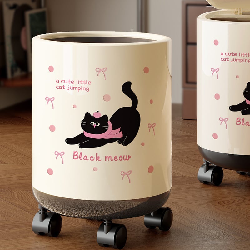 Dachshundo įkvėpta šiukšlių dėžė su svyrančiu dangteliu, dviejų sluoksnių cilindrinis dizainas, 12 L+ talpa namų naudojimui