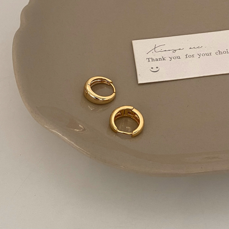 Naušnice s U-oblikom geometrije, bakreni materijal, 18K premaz, jednostavan stil, za žene