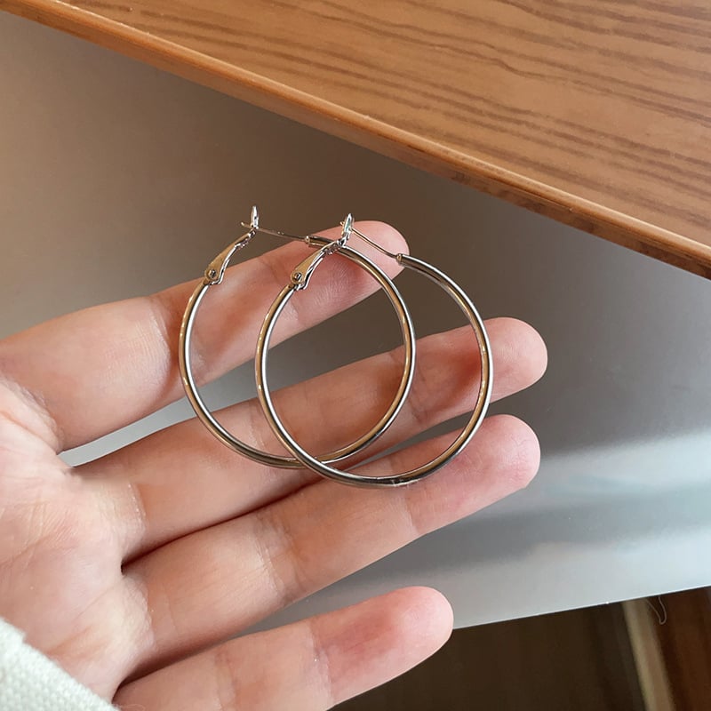 Медни кръгли обици | Baoyu Jewelry Factory | Електроплатирано покритие | Лято 2025