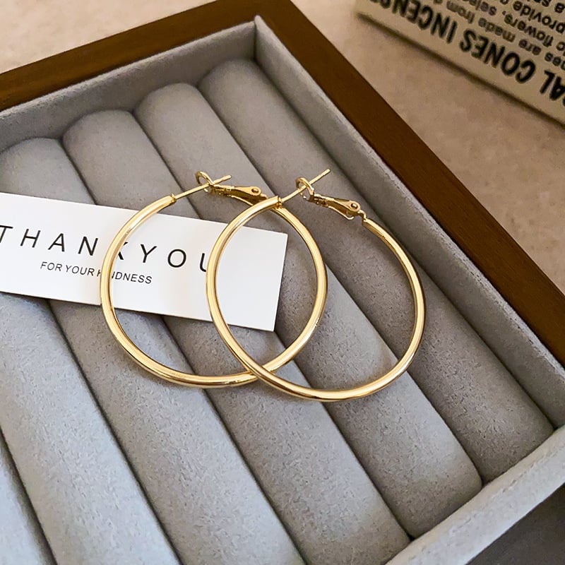 Медни кръгли обици | Baoyu Jewelry Factory | Електроплатирано покритие | Лято 2025