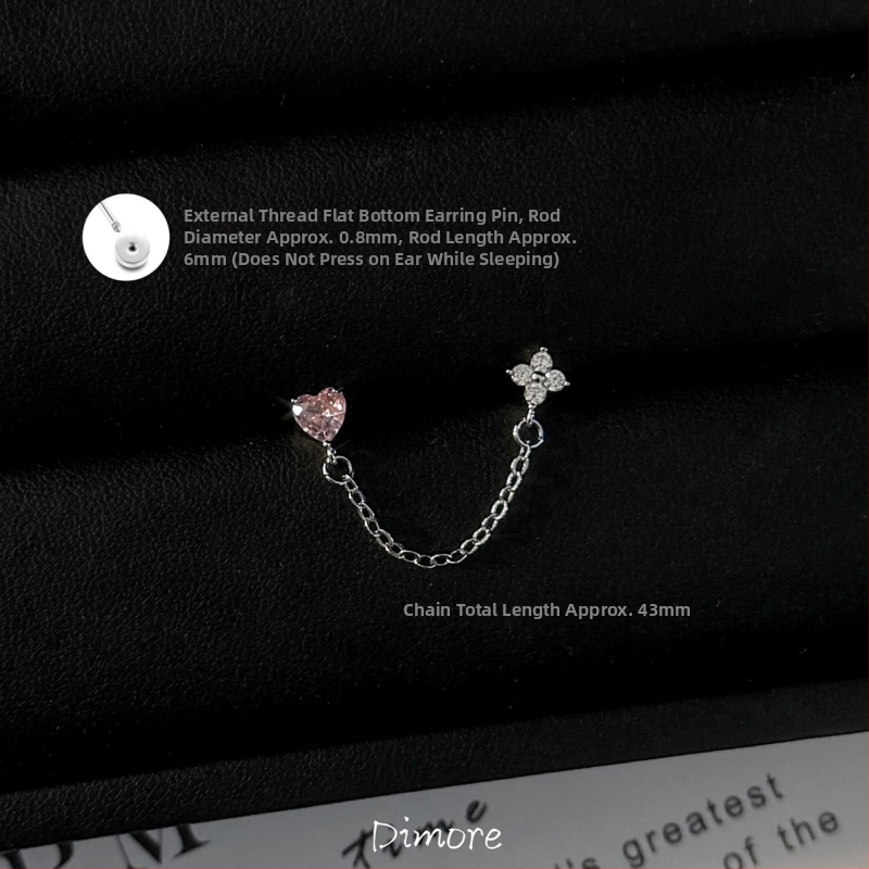 Sieviešu titāna tērauda auskari ar divām caurumiem, garš slāņots ķēdīte, zvaigznītes forma, elektroplēšana