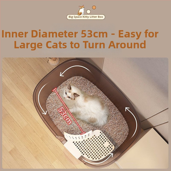 Κουτί άμμου γάτας, τύπος διαδρόμου, anti-splash, ημι-κλειστό, διαφανές, PVC κατασκευή