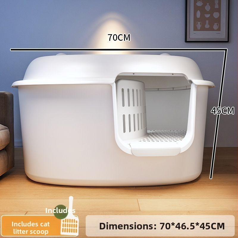 Κουτί άμμου γάτας, τύπος διαδρόμου, anti-splash, ημι-κλειστό, διαφανές, PVC κατασκευή