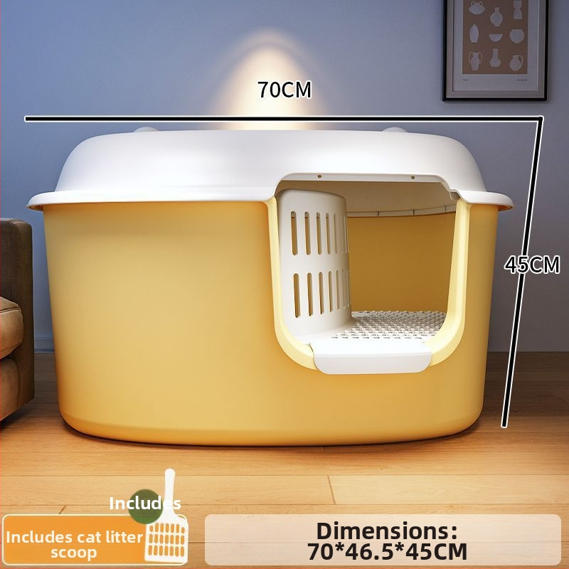 Κουτί άμμου γάτας, τύπος διαδρόμου, anti-splash, ημι-κλειστό, διαφανές, PVC κατασκευή