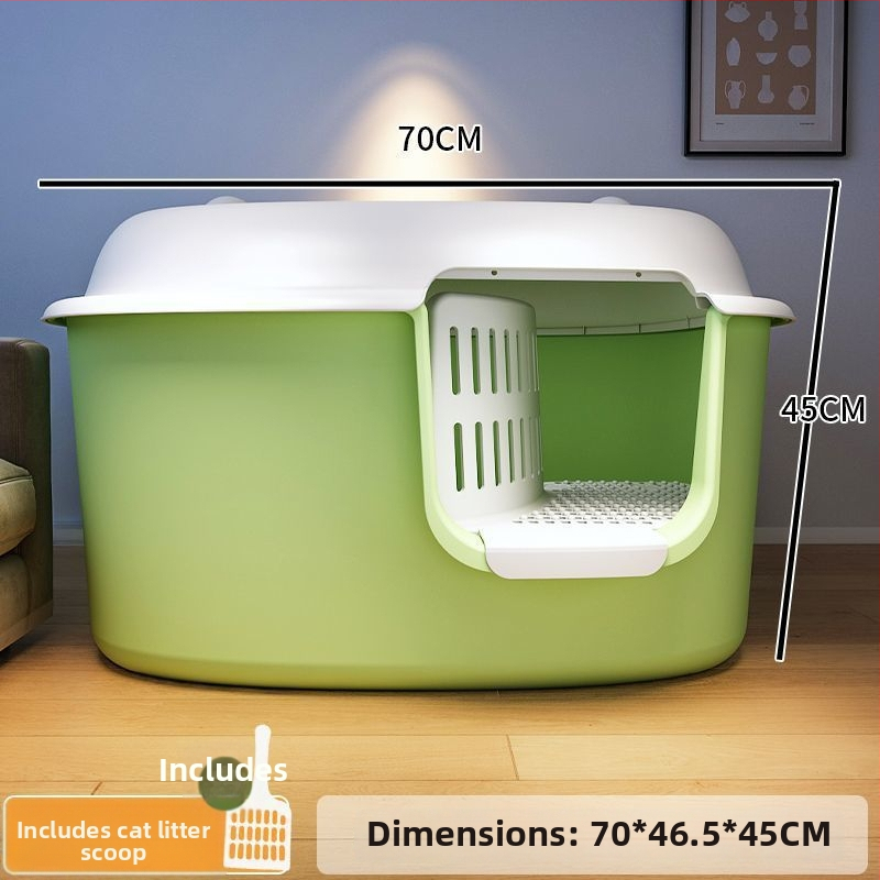 Κουτί άμμου γάτας, τύπος διαδρόμου, anti-splash, ημι-κλειστό, διαφανές, PVC κατασκευή