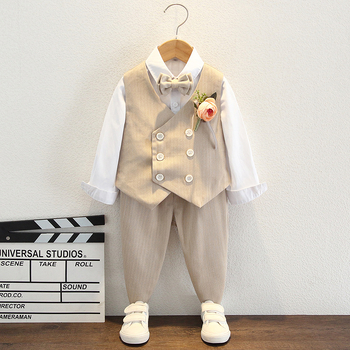 Zēnu uzvalka komplekts, angļu stilā, kāzām un klavierspēlei, 70% poliesteris, vecums 3–8 gadi