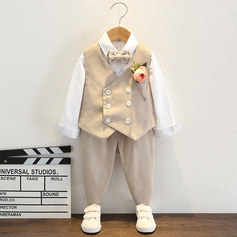 Zēnu uzvalka komplekts, angļu stilā, kāzām un klavierspēlei, 70% poliesteris, vecums 3–8 gadi