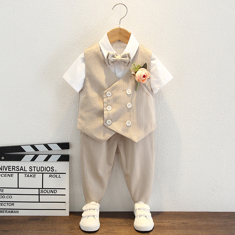 Zēnu uzvalka komplekts, angļu stilā, kāzām un klavierspēlei, 70% poliesteris, vecums 3–8 gadi