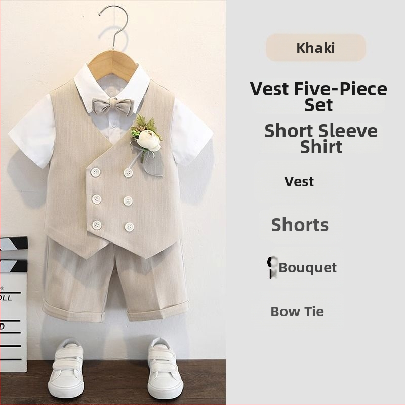 Zēnu uzvalka komplekts, angļu stilā, kāzām un klavierspēlei, 70% poliesteris, vecums 3–8 gadi