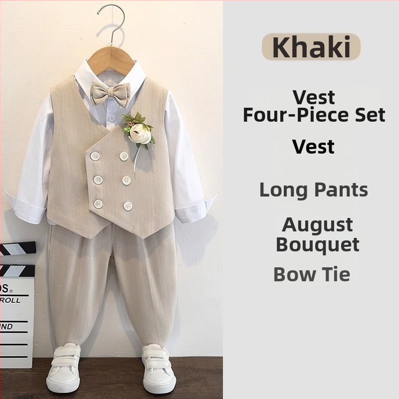 Zēnu uzvalka komplekts, angļu stilā, kāzām un klavierspēlei, 70% poliesteris, vecums 3–8 gadi