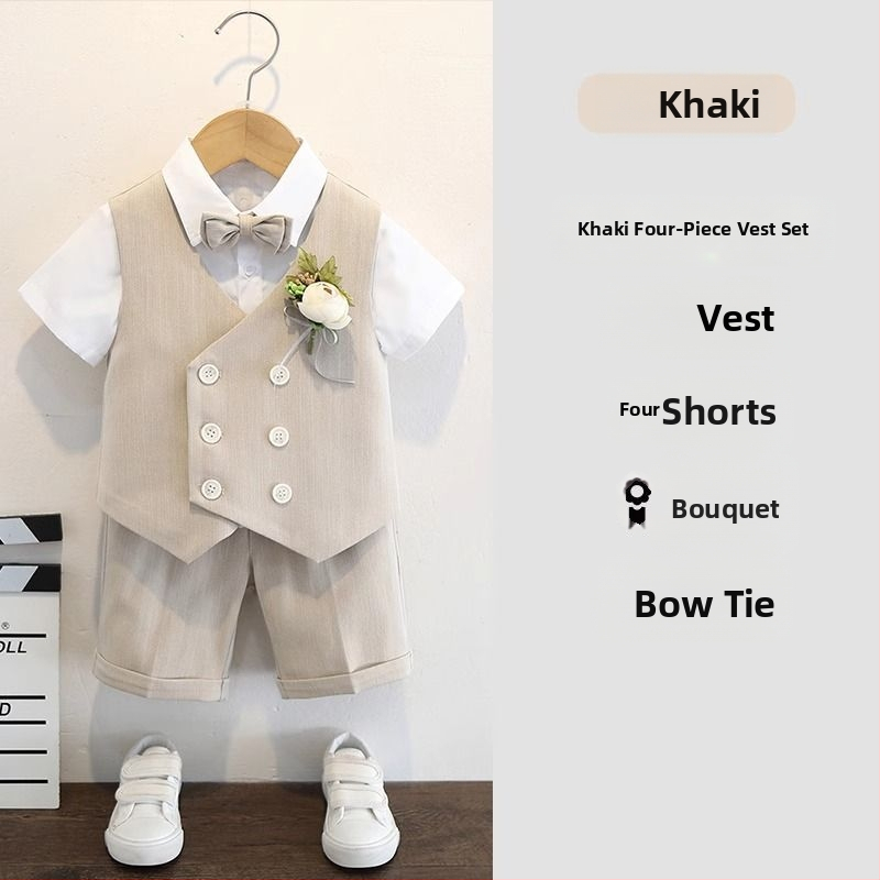 Zēnu uzvalka komplekts, angļu stilā, kāzām un klavierspēlei, 70% poliesteris, vecums 3–8 gadi