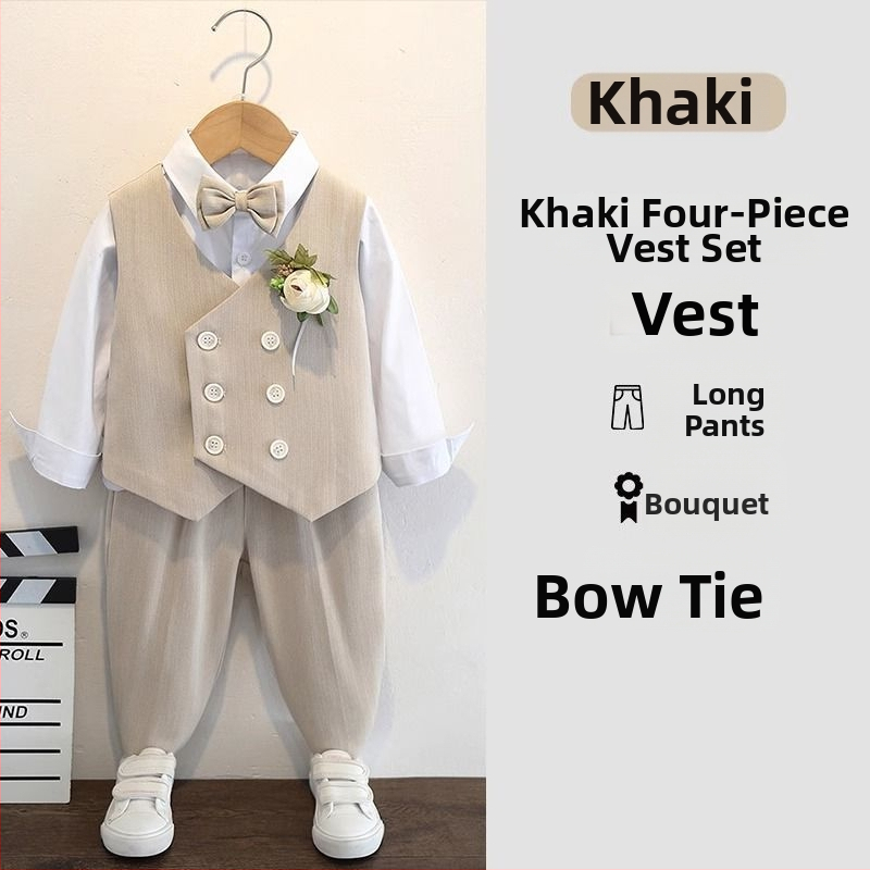 Zēnu uzvalka komplekts, angļu stilā, kāzām un klavierspēlei, 70% poliesteris, vecums 3–8 gadi