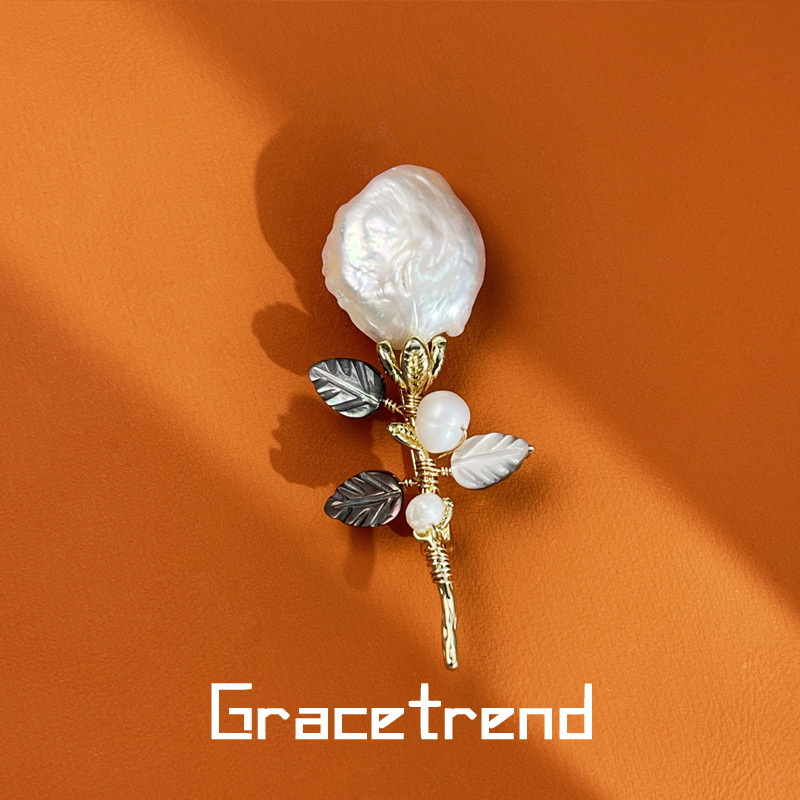 Réz broš virágcsokorral, koreai stílus, elektroplakálás, dekoratív kiegészítő, ajándék