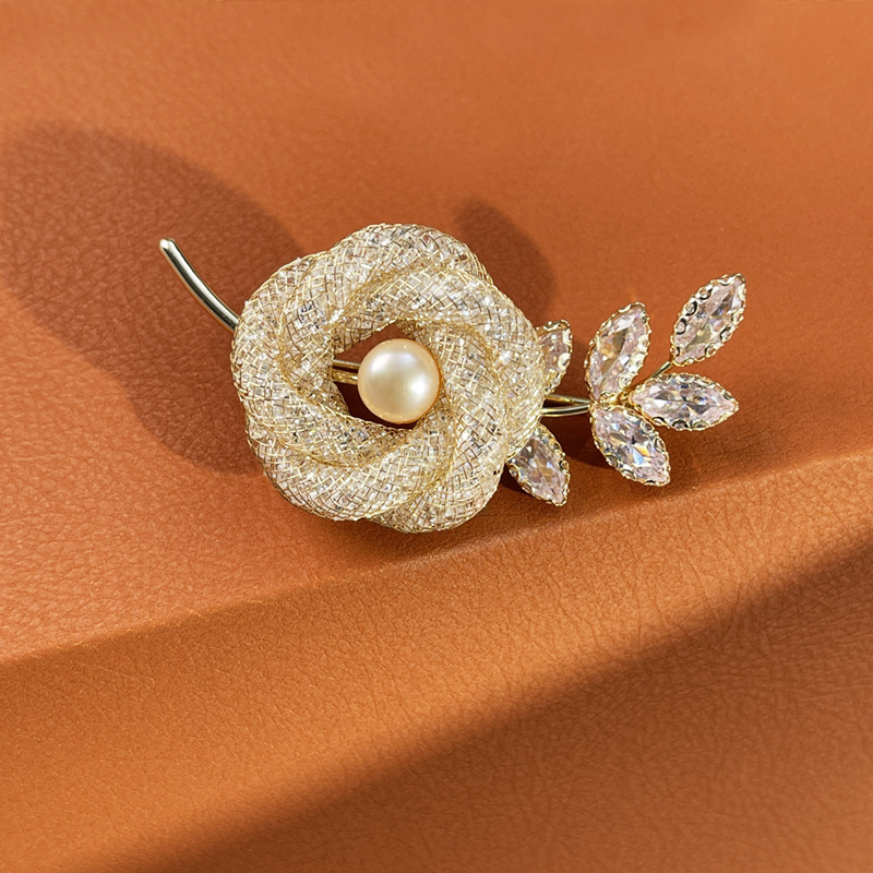 Réz broš virágcsokorral, koreai stílus, elektroplakálás, dekoratív kiegészítő, ajándék