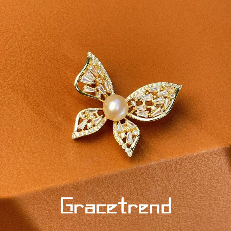 Réz broš virágcsokorral, koreai stílus, elektroplakálás, dekoratív kiegészítő, ajándék