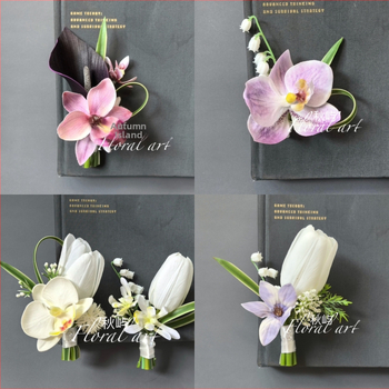 Vestuvių corsage rinkinys iš dirbtinių gėlių nuotakai, jaunikiui, liudininkams ir kitoms – vestuvinių nuotraukų rekvizitas (Prekės ženklas: Kitas; Medžiaga: Kitas; Nustatymas nėra; Logotipo spausdinimas neįmanomas)