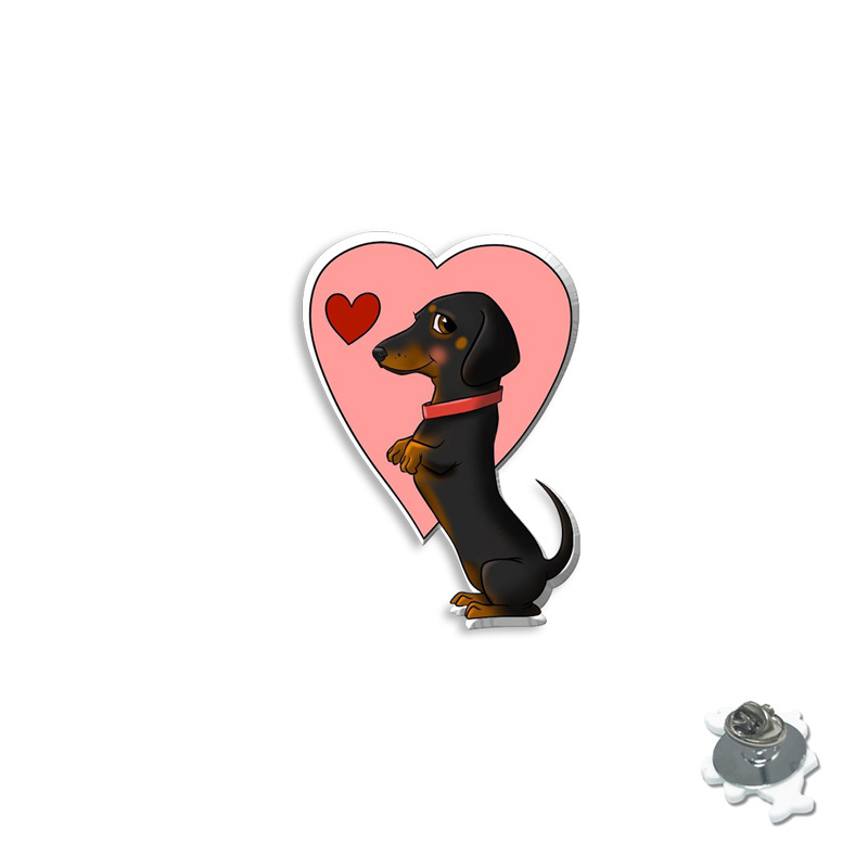 Karikatúra kutya gyanta kitűző – epoxidos bevonat, uniszex dekoratív kitűző