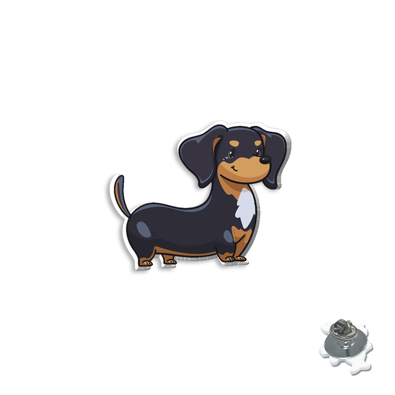 Karikatúra kutya gyanta kitűző – epoxidos bevonat, uniszex dekoratív kitűző