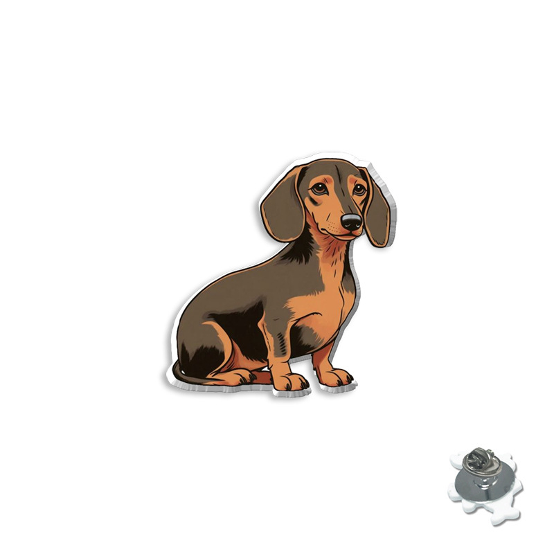 Karikatúra kutya gyanta kitűző – epoxidos bevonat, uniszex dekoratív kitűző