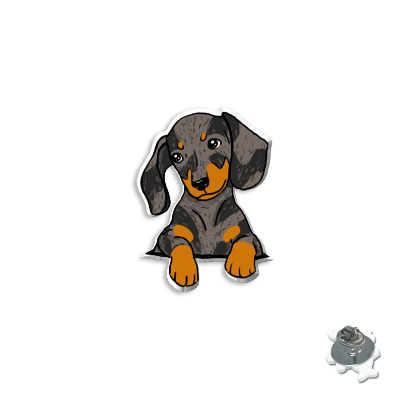 Karikatúra kutya gyanta kitűző – epoxidos bevonat, uniszex dekoratív kitűző