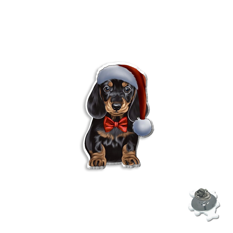 Karikatúra kutya gyanta kitűző – epoxidos bevonat, uniszex dekoratív kitűző